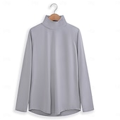 お買い得  ベーシックTシャツ-男性用 Tシャツ タートルネックシャツ 長袖シャツ 長袖 ロールカラー レギュラーカラー 秋冬 チェック 千鳥格子 ライトウェイト 筋 スリムフィット バケーション カジュアル 祝日 ブラック / ホワイト ブラック イエロー メンズトップTシャツ