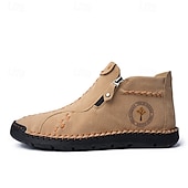 cheap Men&#039;s Slip-ons &amp; Loafers-Men&#039;s Casual Light Blue Leather Loafers with Unique Hand-Stitched Details and Zip Closure, Ideal for Daily Wear
