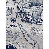 economico Camicia vintage-Per uomo Nautico Camicia Camicia con Bottoni Manica Corta Vintage Moda Designer Casuale All'aperto Ferie Estate Primavera Collo ripiegato Stampato Bottonato Blu Bianco Giallo Verde chiaro Rosa