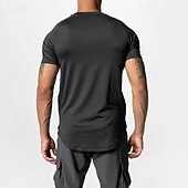 Недорогие Футболки и майки для бега-Муж. Футболка для бега Спортивная рубашка С короткими рукавами Футболка Футболка Повседневные Одежда для спорта и отдыха Однотонный Быстровысыхающий Мягкий Дышащий