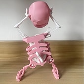 abordables Jouets de farces et de gags-1pc bricolage assemblage 3d impression crâne dansant crâne dansant jouet drôle Halloween cadeau à collectionner jouet créatif