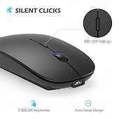 abordables Souris-souris optique sans fil souris récepteur usb 2,4 ghz mini souris portable rechargeable niveaux de dpi réglables souris bluetooth souris