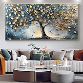 cheap Floral/Botanical Paintings-Mintura Handmade 3D Tree Texture Oil Paintings On Canvas Wall Art Decoration Modern Abstract Landscape Picture For Home Decor Rolled Frameless Unstretched Painting