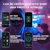abordables Masque-Esprit Crâne Masque de carnaval Masque LED Adulte Unisexe Déguisement effrayant Utilisation Soirée Halloween Carnaval mardi Gras Costume de carnaval facile