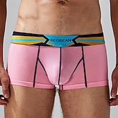 preiswerte Boxershorts für Herren-Herren 1 pc Unterwäsche Boxer Boxer-Shorts Nylon Atmungsaktiv Weich Komfortabel Farbblock Buchstabe Mittlere Hüfthöhe Schwarz Weiß