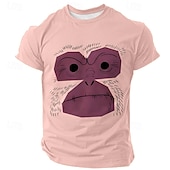 お買い得  アニマルプリントTシャツ-男性用 猿 Tシャツ 半袖 Tシャツ 3Dプリント クルーネック シャツ ファッション アスレイジャー ストリート スポーツ・アウトドア ブラック ホワイト イエロー 夏 春 衣類 S M L XL XXL XXXL
