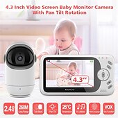 cheap Baby Monitors-4.3 Inch Video Baby Monitor With Pan Tilt Camera 2.4G Wireless Two Way Audio Night Vision Security Camera Babysitter