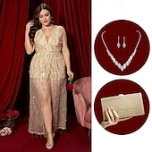 levne oblečení-Retro 20. léta 20. století Po kotníky Bubenové šaty Cosplay kostým Úbory Větší velikosti Velký Gatsby Svatební host Flitry Boncuklar Třpytivý lesk Dámské Vánoce předvečer Všech svatých Karneval