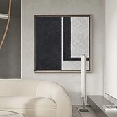 preiswerte Abstrakte Gemälde-Ölgemälde handgemachtes beiges Wabi Sabi Ölgemälde handgemalte Wandkunst schwarz beige abstraktes Gemälde großes schwarzes minimalistisches Wandkunst beige strukturiertes Leinwandgemälde neutrales