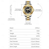 abordables Montres à quartz-Crrju top original hommes montre à quartz vert montre étanche pour hommes en acier inoxydable quartz hommes montre de luxe montre-bracelet lumineuse