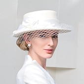 billige Festhatter-Hatter 100% Ull Bowlerhatter Solhatt Bryllup Aftenselskap Elegant Bryllup Med Kasket Tvinning Hodeplagg Hodeplagg