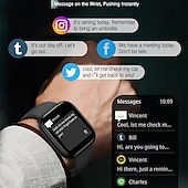 cheap Smart Wristbands-696 P114 Smart Watch 1.85 inch Smart Band Fitness Bracelet Bluetooth Pedometer Call Reminder Sleep Tracker Compatible with Android iOS Women Men Hands-Free Calls Message Reminder IP 67 40mm Watch Case