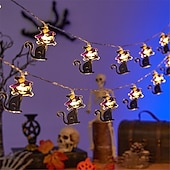 billige Halloween innendørs-1,5m 10led halloween lanterne string spøkelse festival scene atmosfære dekorasjon lanterne string edderkoppnett flaggermus gresskar død gud festival dekorative lanterner 1stk