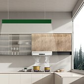 abordables Design linéaire-Lampe suspendue à LED en acrylique blanc chaud, moderne et simple, avec télécommande, pour salle d&#039;étude, bureau, salle à manger, luminaire 110-240 V