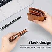 Недорогие визитницы и футляры-Кошелек с блокировкой RFID, простой многофункциональный тонкий складной держатель кредитных карт, портативный мужской кошелек с передним карманом и зажимом для денег