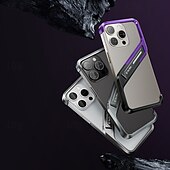 Недорогие Чехлы для iPhone-телефон Кейс для Назначение айфон 16 про макс iPhone 15 Pro Max iPhone 14 Pro Max iPhone 13 Pro Max Кейс на заднюю панель со стендом Защита от удара Металл