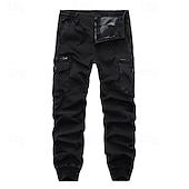 cheap Cargo Pants-Men&#039;s Cargo Pants Joggers Tactical Pants Trousers Buttons Multi Pocket Elastic Cuff Plain Wearable Outdoor Daily Camping &amp; Hiking Fashion Classic Black Wine