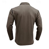 preiswerte Klassisches Poloshirt für Herren-Herren Golfhemd Golfpolo Arbeit Casual Kargen Langarm Basic Modern Farbblock Patchwork Taste Frühling &amp; Herbst Regular Fit Wein Schwarz Armeegrün Königliches Blau Dunkelgrau Braun Golfhemd