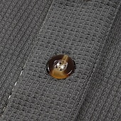 preiswerte Klassisches Poloshirt für Herren-Herren Waffel-Poloshirt Golfhemd Arbeit Casual Ständer Langarm Basic Modern Farbblock Patchwork Taste Frühling &amp; Herbst Regular Fit Schwarz Weiß Wein Marinenblau Dunkelgrau Armeegrün Waffel-Poloshirt