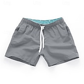 billige svømmeshorts for menn-Herre Surfeshorts Badeshorts Snorer Elastisk midje Elastisk snordesign Ensfarget Hurtigtørkende Sport Kort Daglig Ut på byen Strand Gatemote Fritid Svart Hvit Mikroelastisk