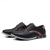 Недорогие Полуформальный-Муж. Туфли на шнуровке Полиуретановая кожа Дышащий Удобный Против скольжения Шнуровка Черный Коричневый Осень Зима