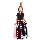 levne Kostýmy pro páry a skupiny-Alice in Wonderland Pohádka srdcová královna Červená královna Jed Šaty Halloween skupinové rodinné kostýmy Dětské Dospělé Dámské Dívčí cosplay Výkon Večírek předvečer Všech svatých Karneval Plesov