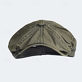 olcso Férfi kalapok-Férfi Vadászsapka Ascot Hat Newsboy Hat Fekete Kék Pamut Divat Alkalmi Utca Napi Sima Állítható Fényvédő Légáteresztő