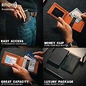 Недорогие визитницы и футляры-Кошелек с блокировкой RFID, простой многофункциональный тонкий складной держатель кредитных карт, портативный мужской кошелек с передним карманом и зажимом для денег