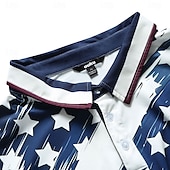 abordables Festival-Polos vétérans drapeau américain pour hommes ouku, chemises de golf, polos à manches courtes, chemises à col, vêtements de ville décontractés, vêtements de vacances, tenues de fête, boutons, impression 3D, blanc et bleu, noir et blanc