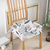 levne Potah na jídelní židli-potah sedáku kuchyňské židle polyesterové potahy s geometrickým potiskem