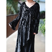 preiswerte Kleider-Retro Vintage Mittelalterlich Kleid Einfarbig Damen Maskerade Party / Abend Erwachsene Kleid