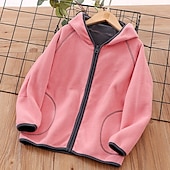 billiga Pojkars utomhusjackor-Unisex Pojkar Flickor 3D Färgblock Kappa Ytterkläder Långärmad Höst Vinter Streetwear Sport Grundläggande Barn 4-12 år Semester Sport Dagligen Normal