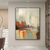 billiga Landskapsmålningar-handmålad oljemålning beige guldmålning brun wabi sabi konstverk texturerad oljemålning beige oljemålning brun abstrakt oljemålning canvaskonst modern horisontell dekor konst