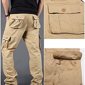 economico Pantaloni cargo-Per uomo Pantaloni cargo Pantaloni tattici Pantaloni Pantaloni da escursione Bottoni Multi tasca Liscio Indossabile Esterno Giornaliero Campeggio e hiking Di tendenza Classico Grigio verde Verde