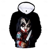 cheap Cartoon &amp; Movie Character Graphic-Chucky Hoodie Cartoon Manga Anime 3D Front Pocket Graphic For Couple&#039;s Men&#039;s Women&#039;s Adults&#039; Back To School 3D Print Casual Daily