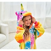 economico Costume da Animale-Pigiama Kigurumi Costume di fantasia Costume tutina Fantasia animale Unicorno Cartone animato Caldo Costume Divertente Comodo Bambini Unisex Ragazzi e Ragazze Natale Halloween Carnevale Feste