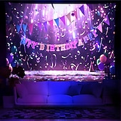 זול שטיחי קיר של Blacklight-blacklight שטיח uv תגובתי זוהר בחושך זוהר מסיבת ניאון רעיונות מסיבת זוהר מקלות מסיבה תלוי שטיח קיר אמנות קיר ציור קיר לחדר שינה בסלון