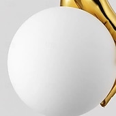 abordables Luces de isla-LED Pendant Light Warm White 15cm 1-Light Creative Luxury White Glass Shade Globe Golden Hand G4 Modern Pendant Lantern Design for Bedroom Dining Room 110-240V