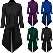 Χαμηλού Κόστους Εξωτερικά ενδύματα-Βιντάζ Πανκ  Γοθικό Παλτό του 18ου αιώνα Κοστούμι Cosplay Τάι Βαμπίρ Ευγενής Ραμμένη Ανδρικά Εβενέζερ Σκρούτζ Έλφ Στεampunk Χριστούγεννα Χάλοουιν Καρναβαλική Μασκαράτα Ρεν Φαίρ LARP Ανδρικό Τάι