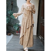 preiswerte Kleider-Retro Vintage Mittelalterlich Kleid Einfarbig Damen Maskerade Party / Abend Erwachsene Kleid
