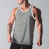 abordables Camisetas y Tops de Correr-Hombre Camiseta sin mangas de entrenamiento Camiseta sin mangas Running Camiseta sin mangas de gimnasio Empalme Sin Mangas Chalecos Casual Ropa Deportiva Bloque de color Algodón Secado rápido Suave