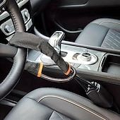 abordables Alarmas de coche-Bloqueo universal para volante y cinturón de seguridad - Dispositivo de seguridad antirrobo para autos con 3 llaves adecuado para la mayoría de los vehículos camiones SUV furgonetas