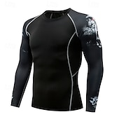 halpa Juoksupaidat ja tanktopit-Miesten Kompression Paita Urheilullinen paita Kuntosali paita Fitness paita Pitkähihainen Tee paita Kausaliteetti Urheilu- ja treenivaatteet Syksy Hengittävä Nopea kuivuminen Korkea Stretch
