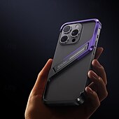 Недорогие Чехлы для iPhone-телефон Кейс для Назначение айфон 16 про макс iPhone 15 Pro Max iPhone 14 Pro Max iPhone 13 Pro Max Кейс на заднюю панель со стендом Защита от удара Металл
