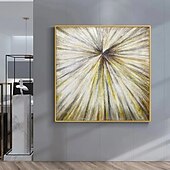 preiswerte Abstrakte Gemälde-Gold Ölgemälde handgemalt großes pastoses Wandbild Ölgemälde Leinwand - Palettenmesser Kunst strukturiertes abstraktes Gemälde - moderne Wandkunst für Wohnzimmer