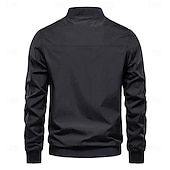 baratos Jaquetas Casuais-Homens jaqueta leve Jaqueta Corta-Vento Jaqueta Esportiva Casual / Diário Primavera &amp; Outono Casual Padrão Preto Verde Azul Escuro Bege Casaco