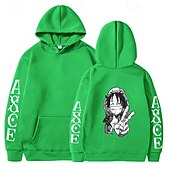 economico Grafica di personaggi di cartoni animati e film-One Piece Monkey D.Rufy Felpa con cappuccio Cartone animato Manga Manga Tasca frontale Grafica Per Da coppia Per uomo Per donna Per adulto Stampa a caldo