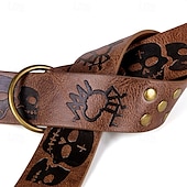 preiswerte Herren-Gürtel-Herren Gürtel Hüftgurt Schwarz Braun PU Aleación Retro Einstellbar Totenkopf Motiv Kürbis Halloween Täglich