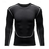 baratos Camisetas e Regatas de Corrida-Homens Camisetas Compressão Camisa Atlético camisa de ginástica Camisa Fitness Patchwork Manga Longa Camiseta Casual Roupa Esportiva Outono Respirável Secagem Rápida Alta elasticidade Treino de