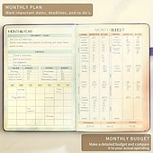 Χαμηλού Κόστους Notebooks &amp; Planners-σημειωματάριο προϋπολογισμού σχεδιασμού με παρακολούθηση εξόδων χωρίς ημερομηνία μηνιαίο οικονομικό διοργανωτή για παρακολούθηση χρεών και λογαριασμών 8,4 x 5,8 ίντσες κάλυμμα pu